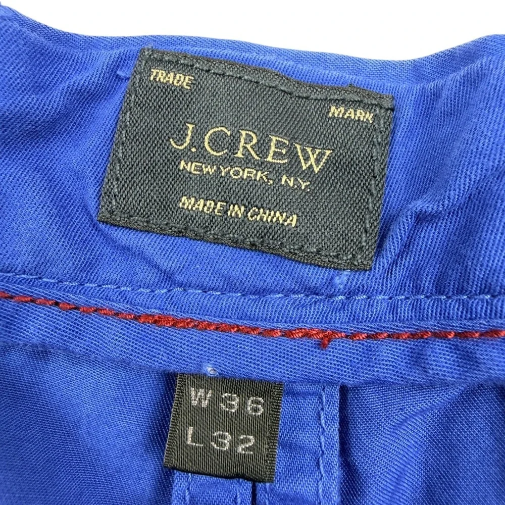 J‎ Crew Mens Cotton Straight Leg Chino Pants Blue Size 36x30
